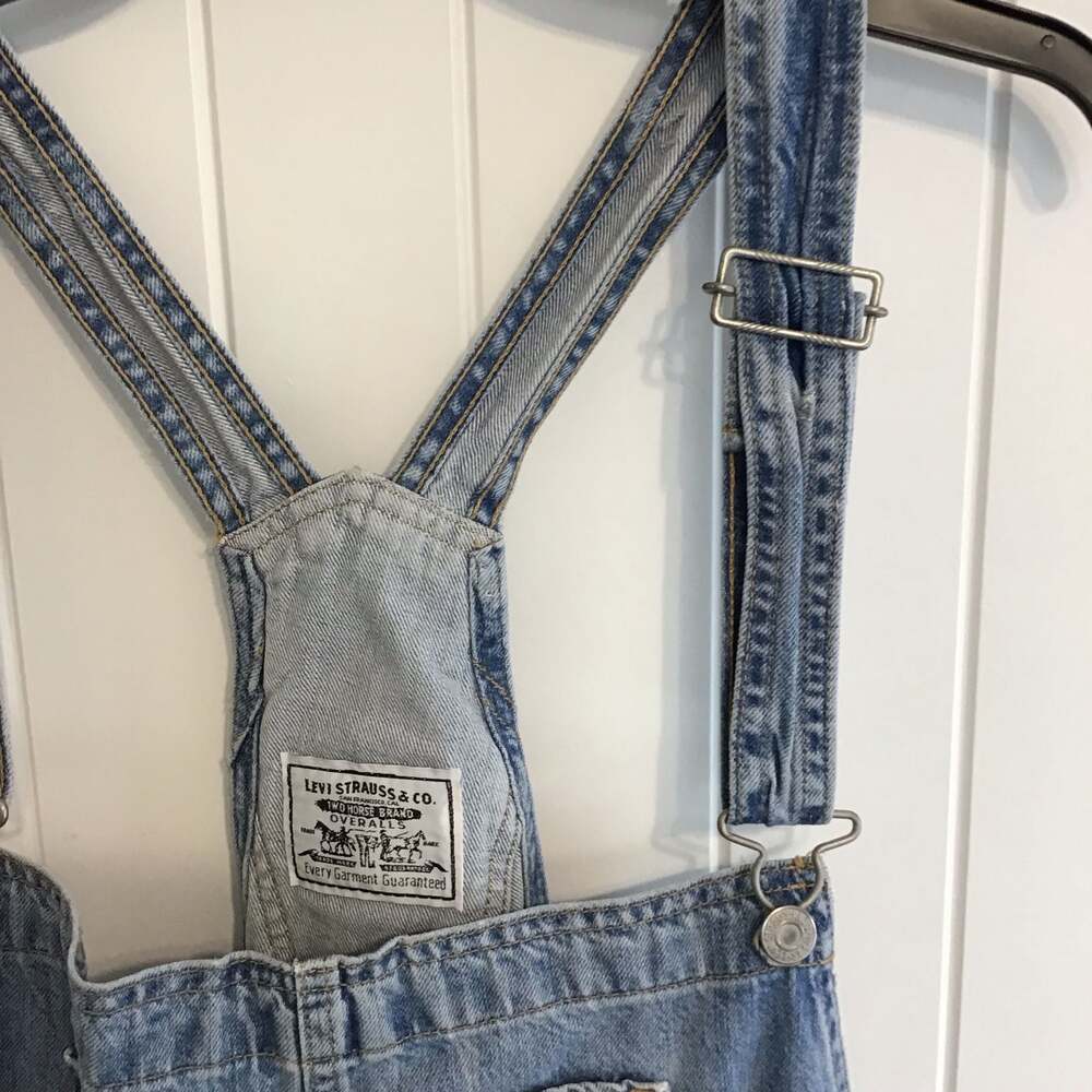 Levi's Womens Vintage Style Denim Shortalls Large Retro 90s Carpenter - Picture 3 of 13